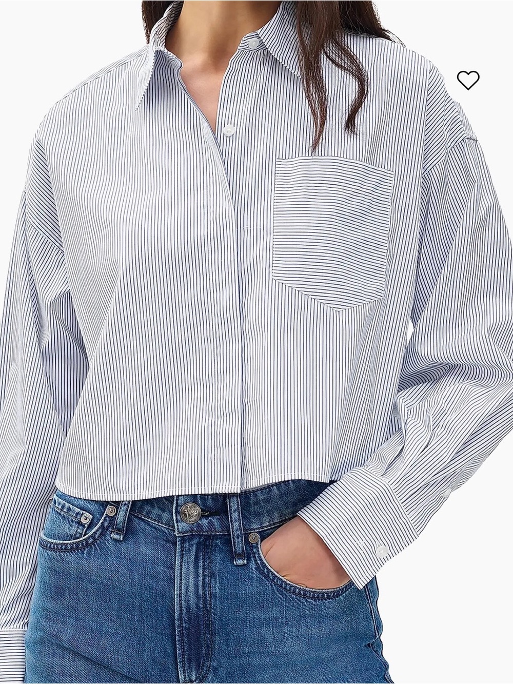 rag & bone Blue and White Striped Button-Up Shirt